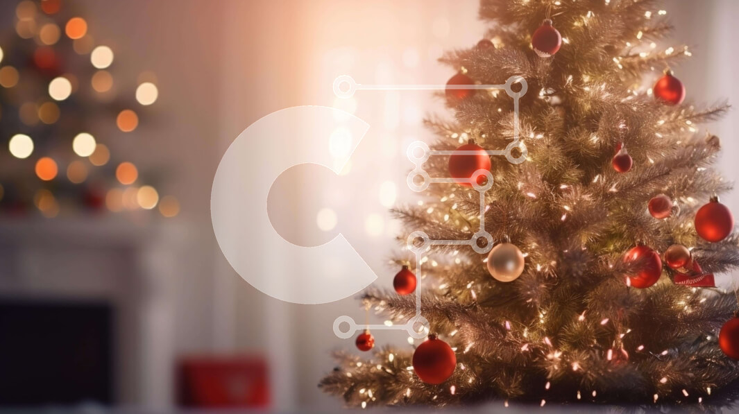 Intra Συλλεκτικό Ξύλινο Παζλ Plywood  4mm - Χριστουγεννιάτικο Δέντρο με Κόκκινα και Χρυσά Στολίδια δίπλα στο Τζάκι Σε Ξύλινο Κουτί - Διαστάσεις: 10x10 cm – 25 κομμάτια