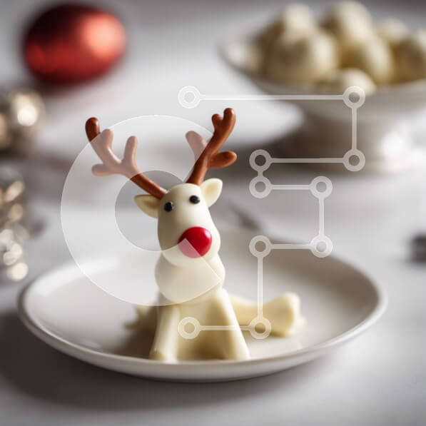 Intra Συλλεκτικό Ξύλινο Παζλ Plywood  4mm - Εορταστικό εορταστικό τραπέζι με ειδώλιο και στολίδια ταράνδου Σε Ξύλινο Κουτί - Διαστάσεις: 10x10 cm – 25 κομμάτια