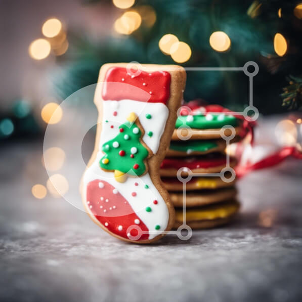 Σετ των 2 Intra Συλλεκτικό Ξύλινο Παζλ Plywood  4mm - Γιορτινά χριστουγεννιάτικα μπισκότα με γλάσο και διακοσμητικά Σε Ξύλινο Κουτί - Διαστάσεις: 10x10 cm – 25 κομμάτια