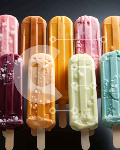 Σετ των 2 Intra Συλλεκτικό Ξύλινο Παζλ Plywood  4mm - Ομάδα από πολύχρωμα παγωτά παγωτού με διαφορετικές γεύσεις και χρώματα Σε Ξύλινο Κουτί - Διαστάσεις: 10x10 cm – 25 κομμάτια