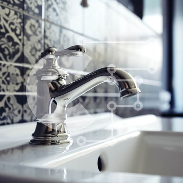 Intra Συλλεκτικό Ξύλινο Παζλ Plywood  4mm - Καθαρός και καλά συντηρημένος νεροχύτης μπάνιου με βρύση χρωμίου και λεκάνη λευκής πορσελάνης Σε Ξύλινο Κουτί - Διαστάσεις Puzzle: 10x10 cm – 25 κομμάτια