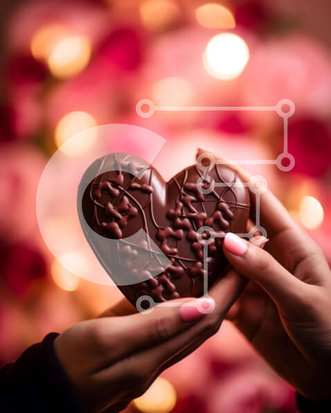 Intra Συλλεκτικό Ξύλινο Παζλ Plywood  4mm - Γιορτή του Αγίου Βαλεντίνου με τούρτα σοκολάτας σε σχήμα καρδιάς Σε Ξύλινο Κουτί - Διαστάσεις: 10x10 cm – 25 κομμάτια