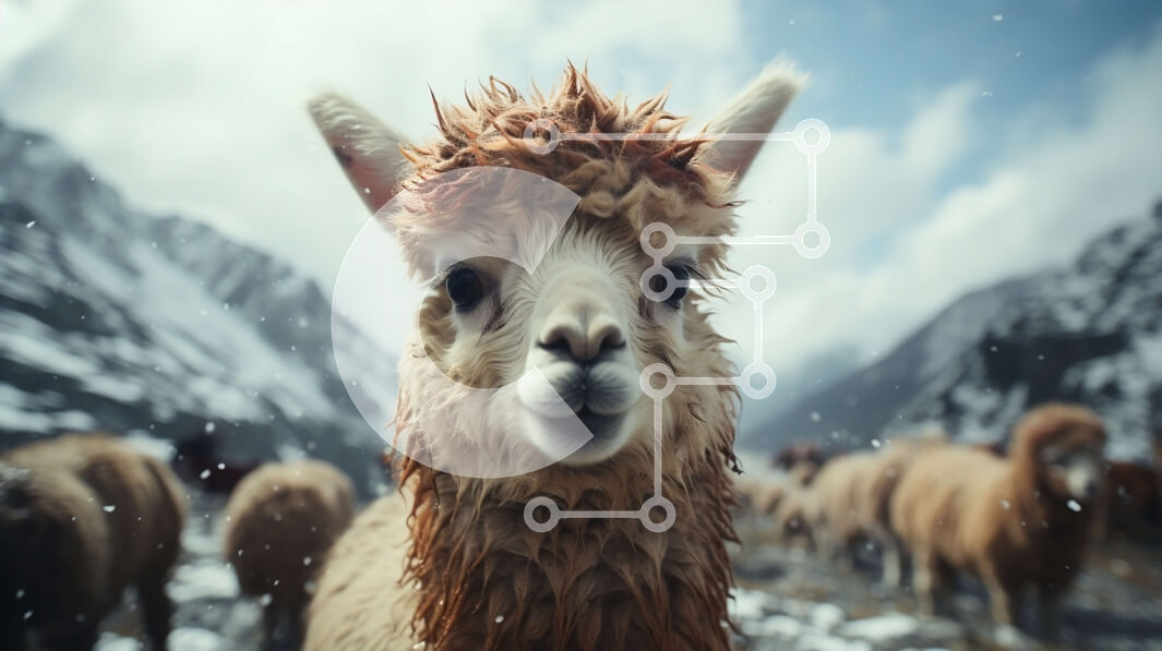 Intra Συλλεκτικό Ξύλινο Παζλ Plywood  4mm - Όμορφη εικόνα των Llamas σε ένα χιονισμένο τοπίο Σε Ξύλινο Κουτί - Διαστάσεις: 10x10 cm – 25 κομμάτια