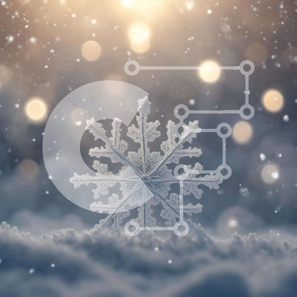 Intra Συλλεκτικό Ξύλινο Παζλ Plywood  4mm - Νιφάδα χιονιού στο χιόνι - όμορφο χειμερινό φόντο Σε Ξύλινο Κουτί - Διαστάσεις Puzzle: 10x10 cm – 25 κομμάτια