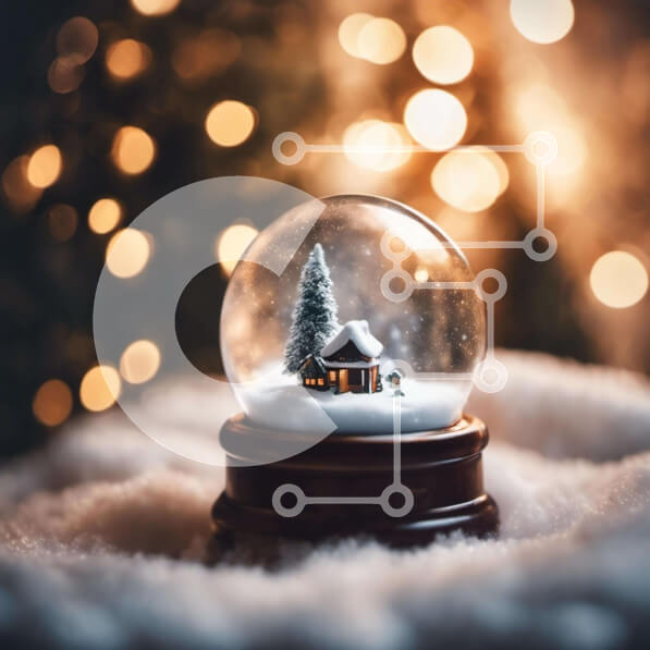 Intra Συλλεκτικό Ξύλινο Παζλ Plywood  4mm - Σφαίρα χιονιού με διακοσμητικό σπίτι μέσα Σε Ξύλινο Κουτί - Διαστάσεις: 10x10 cm – 25 κομμάτια