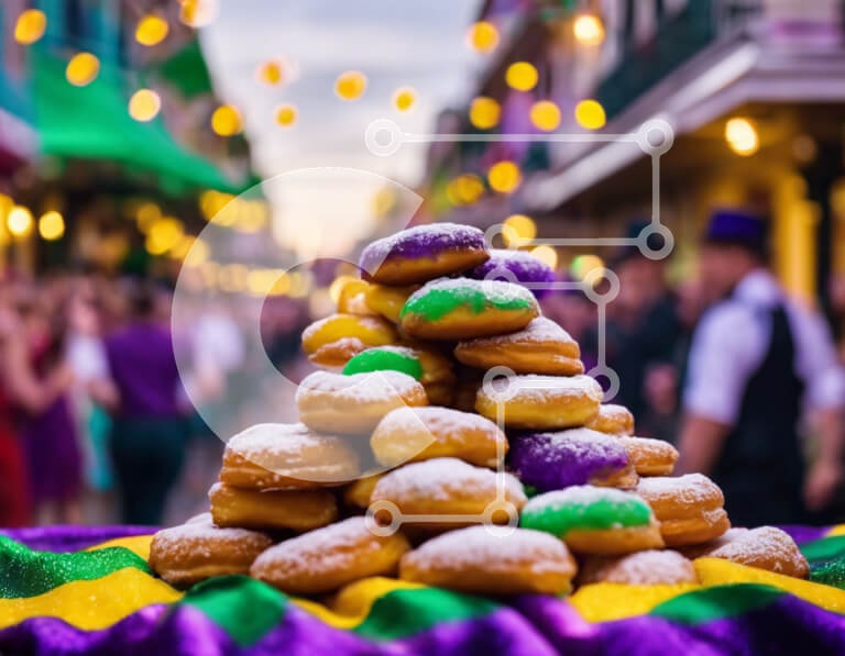 Σετ των 2 Intra Συλλεκτικό Ξύλινο Παζλ Plywood  4mm - Στοίβα ντόνατς με ζάχαρη άχνη και πασπαλίζουμε Σε Ξύλινο Κουτί - Διαστάσεις: 10x10 cm – 25 κομμάτια