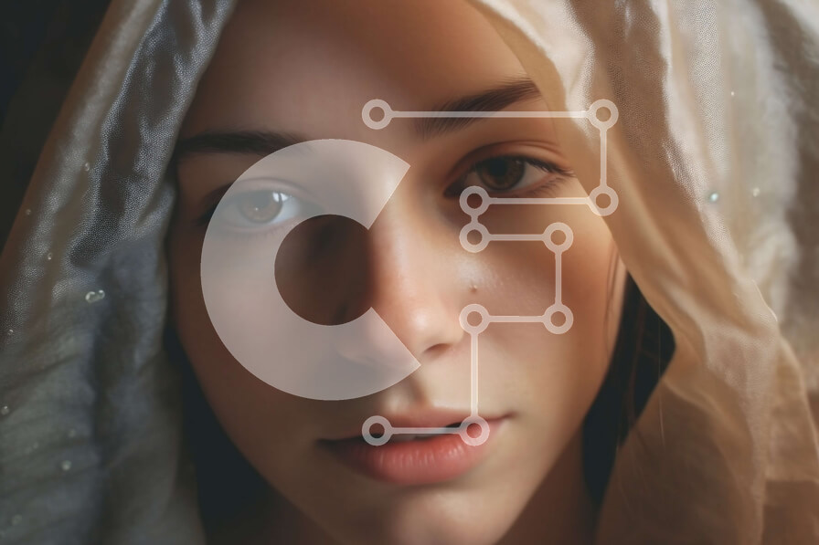 Intra Συλλεκτικό Ξύλινο Παζλ Plywood  4mm - Όμορφη εικόνα μιας γυναίκας που φορά ένα πέπλο Σε Ξύλινο Κουτί - Διαστάσεις Puzzle: 10x10 cm – 25 κομμάτια