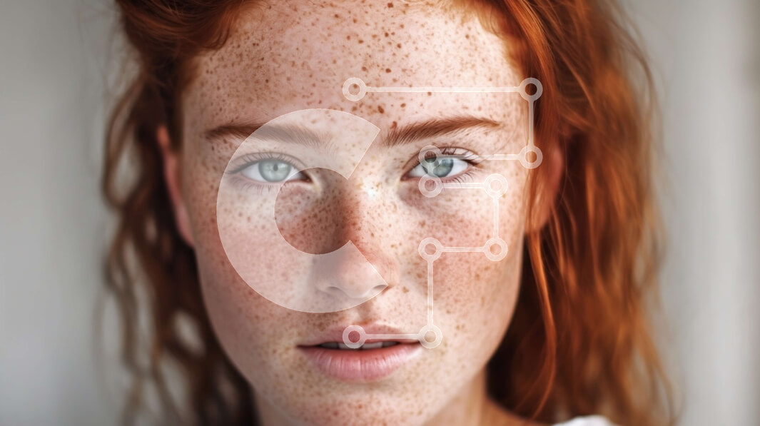 Intra Συλλεκτικό Ξύλινο Παζλ Plywood  4mm - Όμορφη κοκκινομάλλα γυναίκα με πράσινα μάτια και φακίδες Σε Ξύλινο Κουτί - Διαστάσεις Puzzle: 10x10 cm – 25 κομμάτια