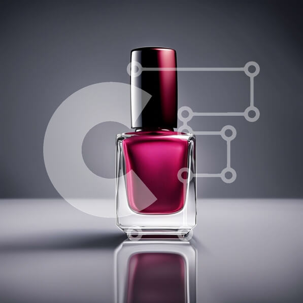 Σετ των 2 Intra Συλλεκτικό Ξύλινο Παζλ Plywood  4mm - Κομψό και μοντέρνο κόκκινο μπουκάλι βερνίκι νυχιών με μινιμαλιστικό σχέδιο Σε Ξύλινο Κουτί - Διαστάσεις: 10x10 cm – 25 κομμάτια