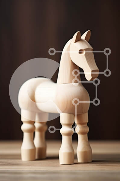 Intra Συλλεκτικό Ξύλινο Παζλ Plywood  4mm - Όμορφη εικόνα του ξύλινου παιχνιδιού αλόγων σε ένα ξύλινο τραπέζι Σε Ξύλινο Κουτί - Διαστάσεις: 10x10 cm – 25 κομμάτια