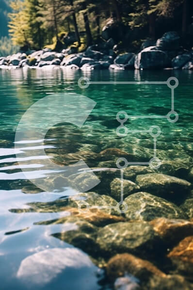 Σετ των 2 Intra Συλλεκτικό Ξύλινο Παζλ Plywood  4mm - Όμορφη εικόνα μιας καθαρής λίμνης με βουνά και δέντρα Σε Ξύλινο Κουτί - Διαστάσεις: 10x10 cm – 25 κομμάτια