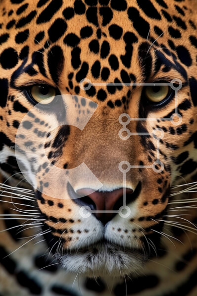 Σετ των 2 Intra Συλλεκτικό Ξύλινο Παζλ Plywood  4mm - Όμορφη κοντινή λήψη του προσώπου ενός Jaguar Σε Ξύλινο Κουτί - Διαστάσεις: 10x10 cm – 25 κομμάτια