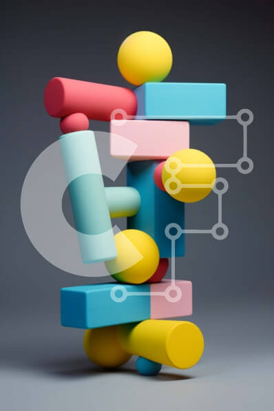 Intra Συλλεκτικό Ξύλινο Παζλ Plywood  4mm - Πολύχρωμο γλυπτό μπλοκ με διάφορα σχήματα και μεγέθη Σε Ξύλινο Κουτί - Διαστάσεις Puzzle: 10x10 cm – 25 κομμάτια