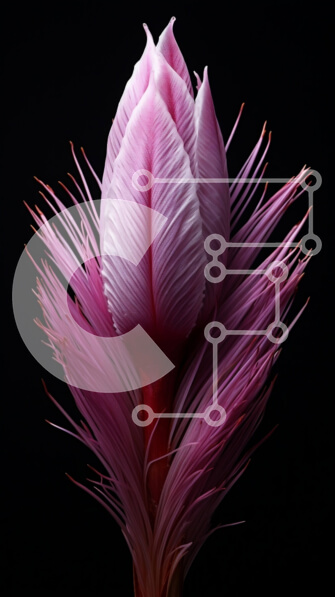 Σετ των 2 Intra Συλλεκτικό Ξύλινο Παζλ Plywood  4mm - Όμορφη εικόνα ενός ροζ λουλουδιού με μακριά λεπτά πέταλα Σε Ξύλινο Κουτί - Διαστάσεις: 10x10 cm – 25 κομμάτια