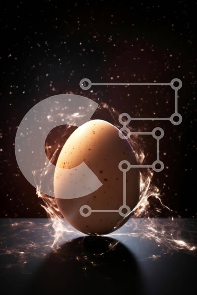 Intra Συλλεκτικό Ξύλινο Παζλ Plywood  4mm - Εκρηκτικό αυγό σε σκούρο φόντο Σε Ξύλινο Κουτί - Διαστάσεις Puzzle: 10x10 cm – 25 κομμάτια