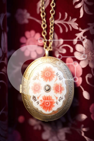 Intra Συλλεκτικό Ξύλινο Παζλ Plywood  4mm - Επιχρυσωμένο μενταγιόν με περίτεχνο λουλουδάτο σχέδιο Σε Ξύλινο Κουτί - Διαστάσεις Puzzle: 10x10 cm – 25 κομμάτια