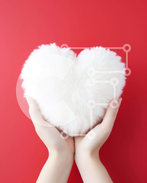 Intra Συλλεκτικό Ξύλινο Παζλ Plywood  4mm - Αφράτη λευκή καρδιά στα χέρια Σε Ξύλινο Κουτί - Διαστάσεις Puzzle: 10x10 cm – 25 κομμάτια