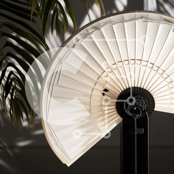 Intra Συλλεκτικό Ξύλινο Παζλ Plywood  4mm - Μεγάλη λευκή βεντάλια με φόντο φοίνικα Σε Ξύλινο Κουτί - Διαστάσεις Puzzle: 10x10 cm – 25 κομμάτια