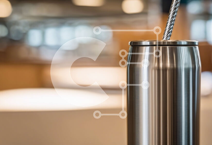 Intra Συλλεκτικό Ξύλινο Παζλ Plywood  4mm - Κύπελλο από ανοξείδωτο χάλυβα στο τραπέζι με άχυρο Σε Ξύλινο Κουτί - Διαστάσεις Puzzle: 10x10 cm – 25 κομμάτια