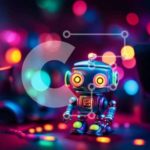 Intra Συλλεκτικό Ξύλινο Παζλ Plywood  4mm - Παιχνιδιάρικη και χαρούμενη εικόνα ενός μικρού ρομπότ παιχνιδιού Σε Ξύλινο Κουτί - Διαστάσεις: 10x10 cm – 25 κομμάτια