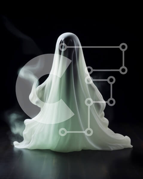 Intra Συλλεκτικό Ξύλινο Παζλ Plywood  4mm - Λευκό φάντασμα με καπνό στο πάτωμα Σε Ξύλινο Κουτί - Διαστάσεις Puzzle: 10x10 cm – 25 κομμάτια