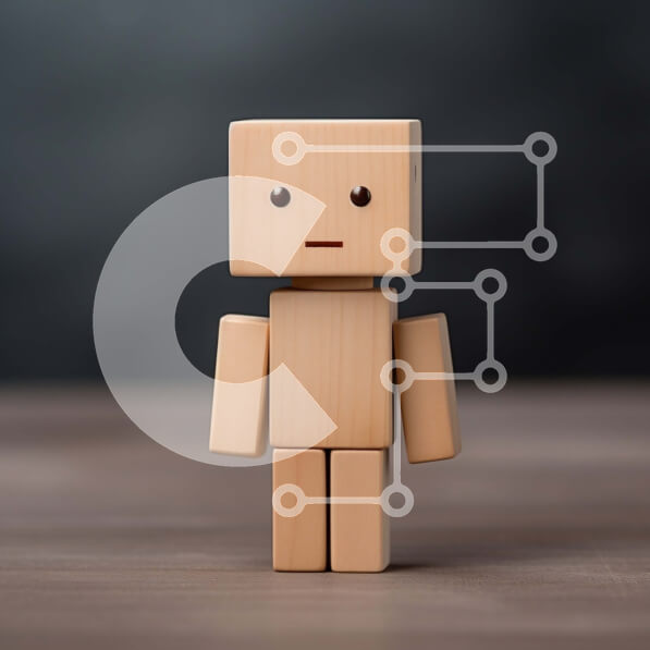 Intra Συλλεκτικό Ξύλινο Παζλ Plywood  4mm - Ουδέτερη ξύλινη φιγούρα παιχνιδιού σε σκούρο ξύλινο φόντο Σε Ξύλινο Κουτί - Διαστάσεις: 10x10 cm – 25 κομμάτια