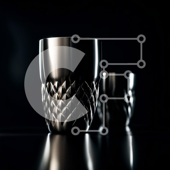 Intra Συλλεκτικό Ξύλινο Παζλ Plywood  4mm - Κομψά ασημένια κύπελλα με περίπλοκα σχέδια Σε Ξύλινο Κουτί - Διαστάσεις: 10x10 cm – 25 κομμάτια