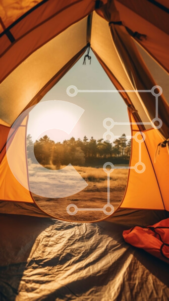 Intra Συλλεκτικό Ξύλινο Παζλ Plywood  4mm - Όμορφη εικόνα ενός ατόμου που κάθεται σε μια σκηνή μια ηλιόλουστη μέρα Σε Ξύλινο Κουτί - Διαστάσεις Puzzle: 10x10 cm – 25 κομμάτια