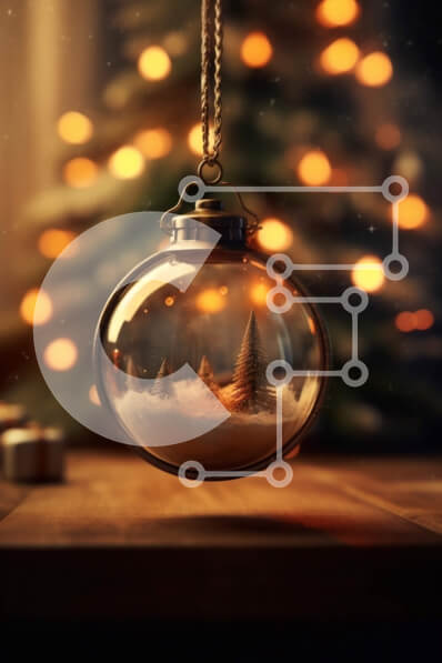 Intra Συλλεκτικό Ξύλινο Παζλ Plywood  4mm - Όμορφο χειμερινό τοπίο σε ένα γυάλινο μπιχλιμπίδι σε ένα ξύλινο τραπέζι Σε Ξύλινο Κουτί - Διαστάσεις: 10x10 cm – 25 κομμάτια