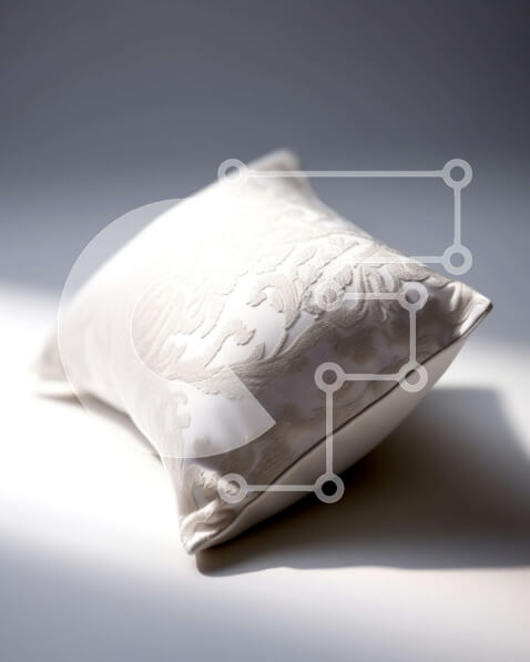 Intra Συλλεκτικό Ξύλινο Παζλ Plywood  4mm - Όμορφο λευκό μαξιλάρι με λουλουδάτο μοτίβο Σε Ξύλινο Κουτί - Διαστάσεις Puzzle: 10x10 cm – 25 κομμάτια