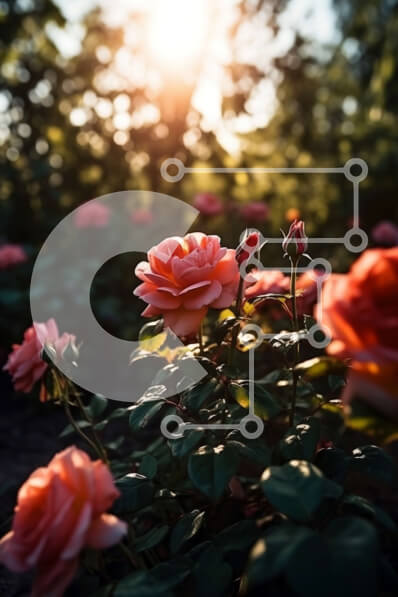 Σετ των 2 Intra Συλλεκτικό Ξύλινο Παζλ Plywood  4mm - Εκπληκτική εικόνα με ροζ τριαντάφυλλα στο ηλιοβασίλεμα Σε Ξύλινο Κουτί - Διαστάσεις: 10x10 cm – 25 κομμάτια