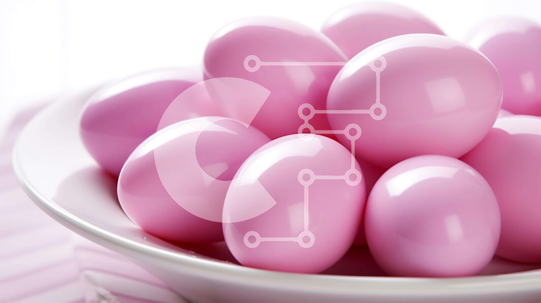 Intra Συλλεκτικό Ξύλινο Παζλ Plywood  4mm - Ροζ Πασχαλινά αυγά σε λευκό μπολ Σε Ξύλινο Κουτί - Διαστάσεις: 10x10 cm – 25 κομμάτια