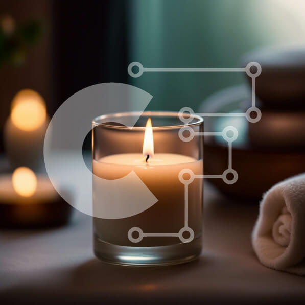 Intra Συλλεκτικό Ξύλινο Παζλ Plywood  4mm - Χαλαρωτική κινηματογράφηση σε πρώτο πλάνο ενός αναμμένου κεριού σε ένα σπα Σε Ξύλινο Κουτί - Διαστάσεις Puzzle: 10x10 cm – 25 κομμάτια