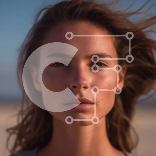 Intra Συλλεκτικό Ξύλινο Παζλ Plywood  4mm - Όμορφη εικόνα νεαρής γυναίκας με κυματιστά ξανθά μαλλιά στην παραλία Σε Ξύλινο Κουτί - Διαστάσεις Puzzle: 10x10 cm – 25 κομμάτια