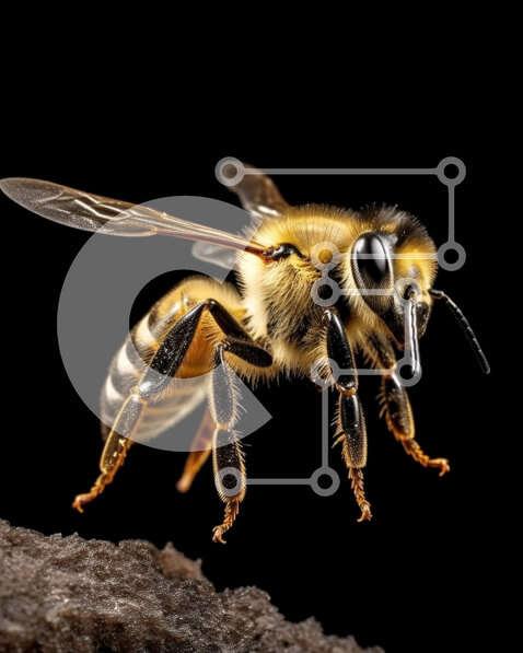 Intra Συλλεκτικό Ξύλινο Παζλ Plywood  4mm - Όμορφη εικόνα μιας μέλισσας που στηρίζεται σε ένα κομμάτι ξύλο Σε Ξύλινο Κουτί - Διαστάσεις: 10x10 cm – 25 κομμάτια