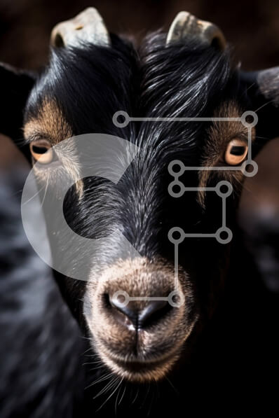 Σετ των 2 Intra Συλλεκτικό Ξύλινο Παζλ Plywood  4mm - Εκπληκτική εικόνα μιας μαύρης κατσίκας με μακριά κέρατα Σε Ξύλινο Κουτί - Διαστάσεις: 10x10 cm – 25 κομμάτια