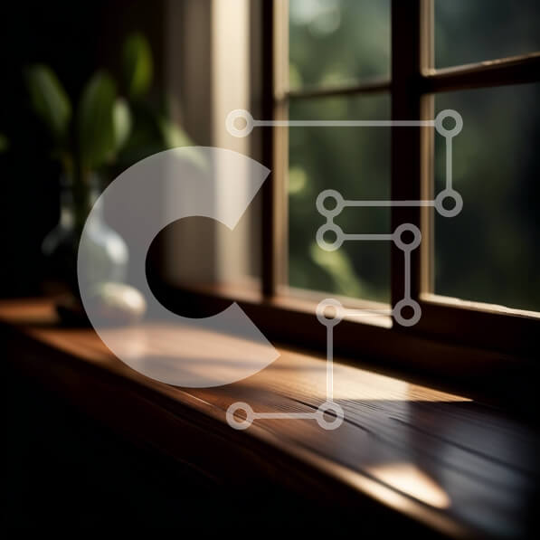 Intra Συλλεκτικό Ξύλινο Παζλ Plywood  4mm - Άνετη και γαλήνια σκηνή εσωτερικού χώρου με φυτό σε γλάστρα στο περβάζι του παραθύρου Σε Ξύλινο Κουτί - Διαστάσεις Puzzle: 10x10 cm – 25 κομμάτια