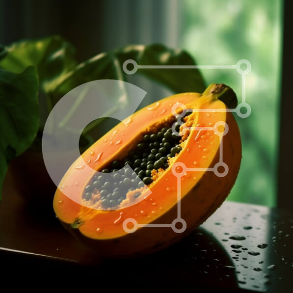 Σετ των 2 Intra Συλλεκτικό Ξύλινο Παζλ Plywood  4mm - Ζουμερή παπάγια στο Windowsill με πλούσιο πράσινο φυτό Σε Ξύλινο Κουτί - Διαστάσεις: 10x10 cm – 25 κομμάτια