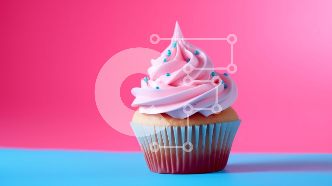 Σετ των 2 Intra Συλλεκτικό Ξύλινο Παζλ Plywood  4mm - Ροζ Cupcake με White Frosting και Blue Sprinkle Σε Ξύλινο Κουτί - Διαστάσεις: 10x10 cm – 25 κομμάτια