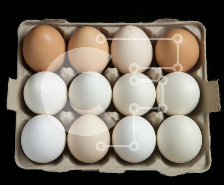 Σετ των 2 Intra Συλλεκτικό Ξύλινο Παζλ Plywood  4mm - Κουτί αυγών με λευκά και καφέ αυγά Σε Ξύλινο Κουτί - Διαστάσεις: 10x10 cm – 25 κομμάτια