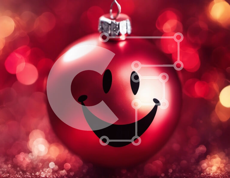 Intra Συλλεκτικό Ξύλινο Παζλ Plywood  4mm - Χαμογελώντας χριστουγεννιάτικο στολίδι στην κόκκινη κορδέλα Σε Ξύλινο Κουτί - Διαστάσεις: 10x10 cm – 25 κομμάτια