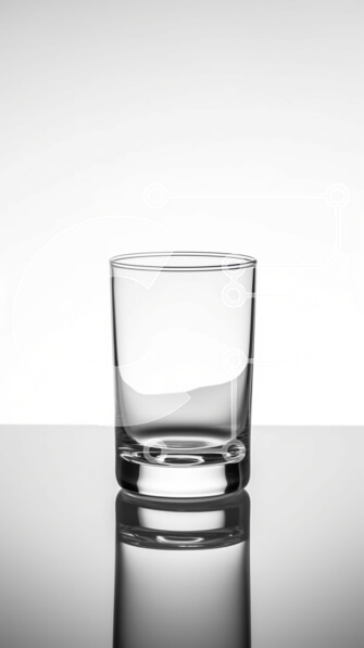 Intra Συλλεκτικό Ξύλινο Παζλ Plywood  4mm - Κομψή εσωτερική φωτογραφία ενός άδειου ποτηριού στο τραπέζι Σε Ξύλινο Κουτί - Διαστάσεις Puzzle: 10x10 cm – 25 κομμάτια