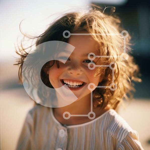 Intra Συλλεκτικό Ξύλινο Παζλ Plywood  4mm - Χαμογελώντας νεαρή κοπέλα στην παραλία με τον ωκεανό στο φόντο Σε Ξύλινο Κουτί - Διαστάσεις Puzzle: 10x10 cm – 25 κομμάτια