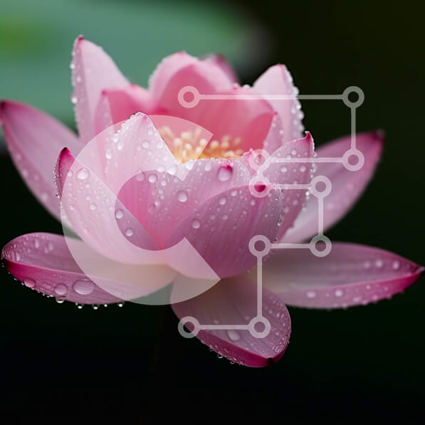 Intra Συλλεκτικό Ξύλινο Παζλ Plywood  4mm - Εκπληκτικό ροζ λουλούδι λωτού με σταγονίδια νερού στα πέταλά του Σε Ξύλινο Κουτί - Διαστάσεις: 10x10 cm – 25 κομμάτια