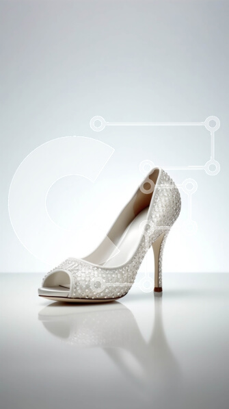 Intra Συλλεκτικό Ξύλινο Παζλ Plywood  4mm - Κομψή λευκή αντλία ψηλοτάκουνου με μαργαριταρένιο φινίρισμα Σε Ξύλινο Κουτί - Διαστάσεις Puzzle: 10x10 cm – 25 κομμάτια