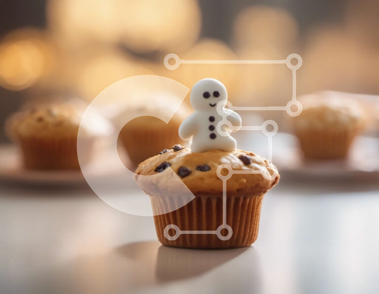 Σετ των 2 Intra Συλλεκτικό Ξύλινο Παζλ Plywood  4mm - Νόστιμο Cupcake Χιονάνθρωπος Σε Ξύλινο Κουτί - Διαστάσεις: 10x10 cm – 25 κομμάτια