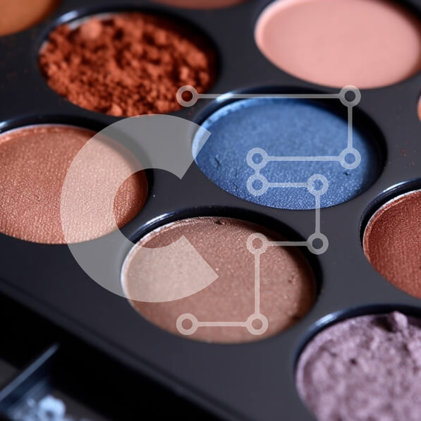 Σετ των 2 Intra Συλλεκτικό Ξύλινο Παζλ Plywood  4mm - Παλέτα σκιών ματιών με καφέ, μπλε και μοβ αποχρώσεις σε κυκλικό σχέδιο Σε Ξύλινο Κουτί - Διαστάσεις: 10x10 cm – 25 κομμάτια