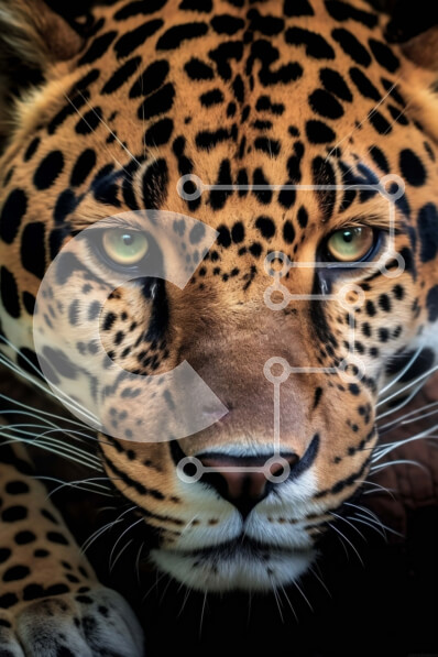 Σετ των 2 Intra Συλλεκτικό Ξύλινο Παζλ Plywood  4mm - Αγριό Jaguar με ανοιχτό στόμα και αιχμηρά δόντια Σε Ξύλινο Κουτί - Διαστάσεις: 10x10 cm – 25 κομμάτια