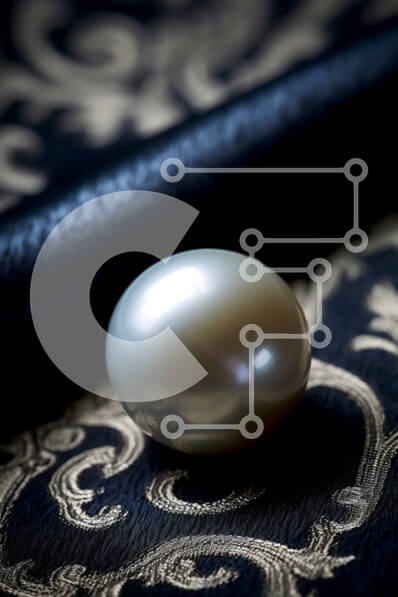 Intra Συλλεκτικό Ξύλινο Παζλ Plywood  4mm - Όμορφη εικόνα ενός λευκού μαργαριταριού σε ένα ύφασμα με σχέδια Σε Ξύλινο Κουτί - Διαστάσεις: 10x10 cm – 25 κομμάτια