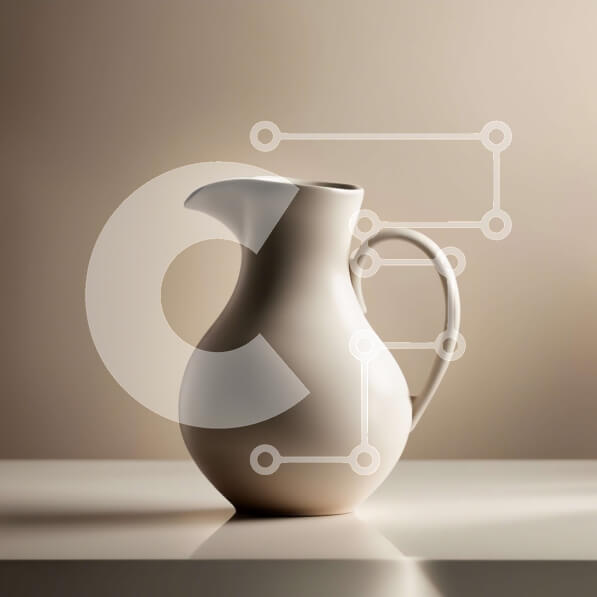 Intra Συλλεκτικό Ξύλινο Παζλ Plywood  4mm - Όμορφη εικόνα μιας λευκής κεραμικής στάμνας σε ένα τραπέζι Σε Ξύλινο Κουτί - Διαστάσεις Puzzle: 10x10 cm – 25 κομμάτια